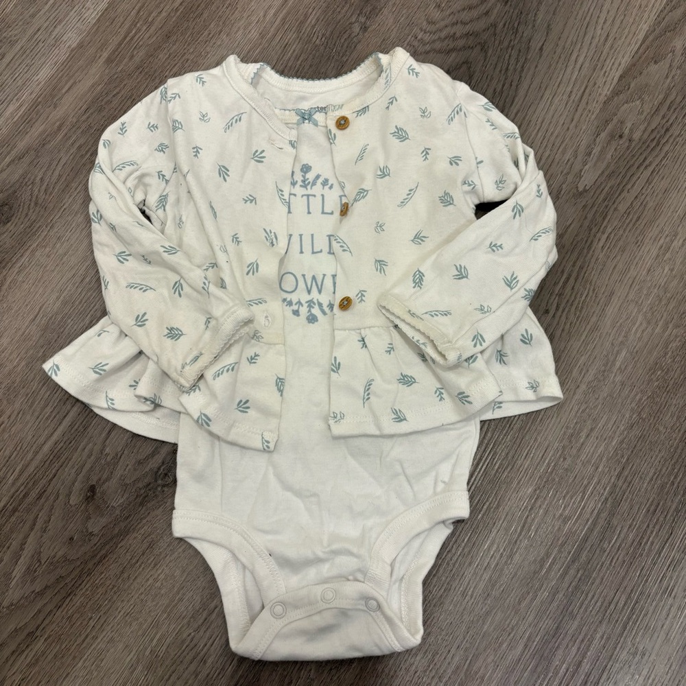 New 12 months Carters onsie with cute cardigan